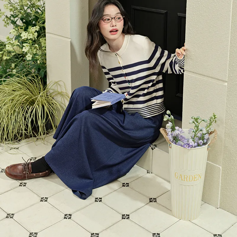 KUOSE Casual Pants Women's Navy Blue-5
