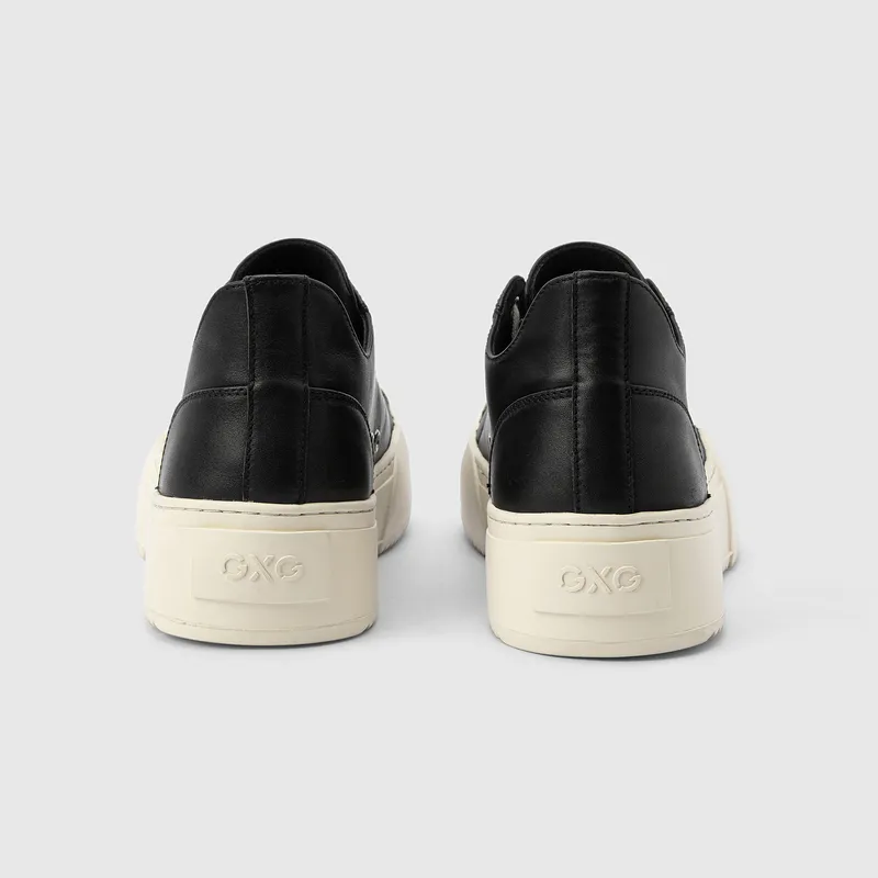 GXG Oversized Derby Shoes Anti Slip And Wear Resistant Height Increasing Coverage Low Top Skateboard Shoes Men's Black-3