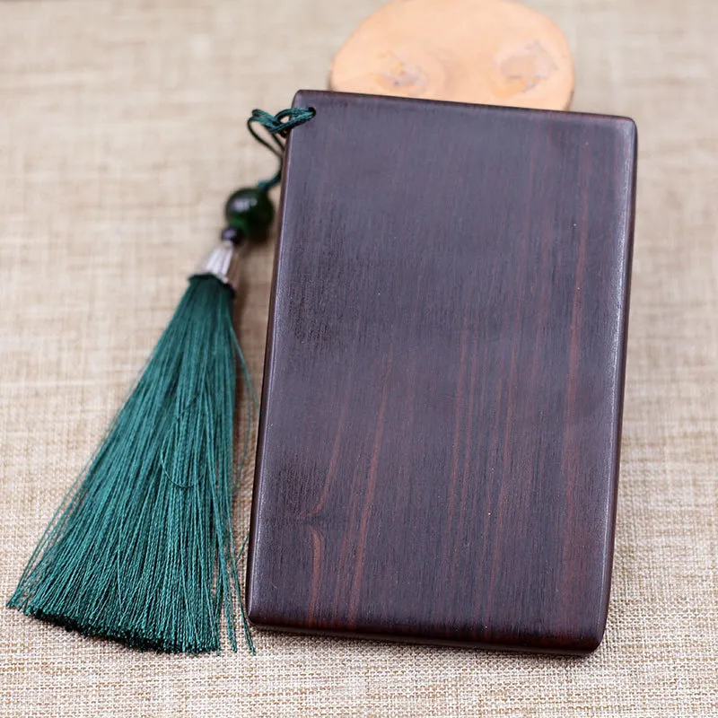 XIBI Wooden Square Small Mirror African Blackwood Single Sided Handheld Travel Makeup Mirror-3