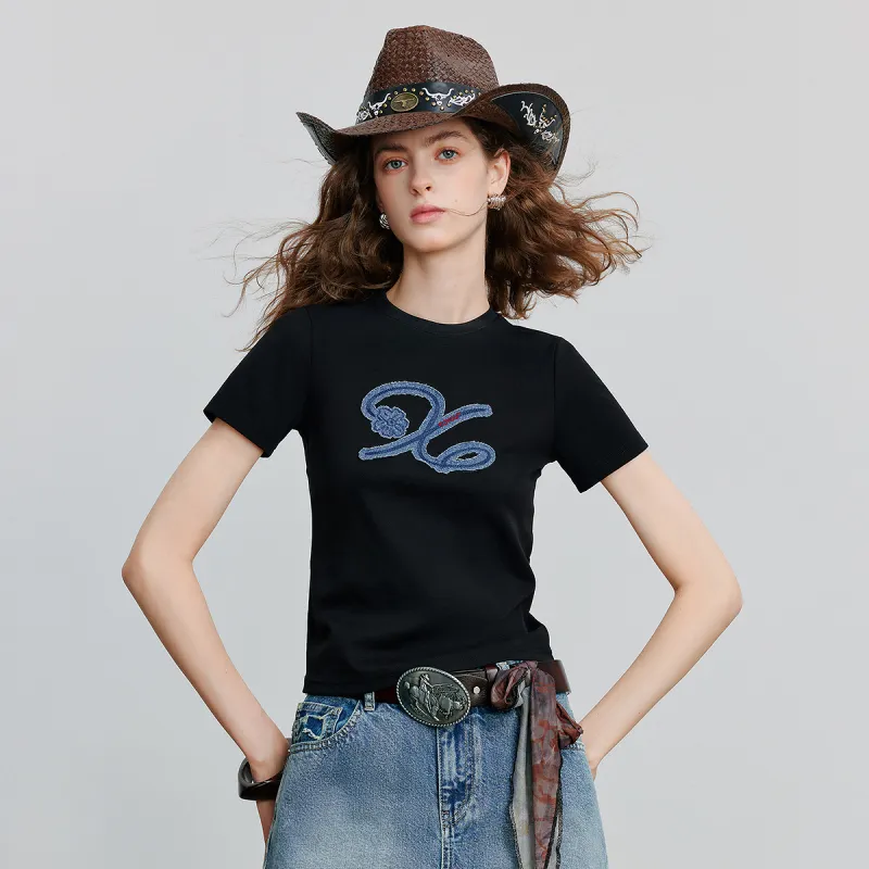Initial Language T Shirt Women's-1