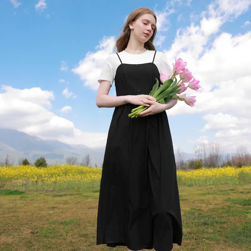 3COLOUR Short Sleeved Dresses Women's Black/White-6