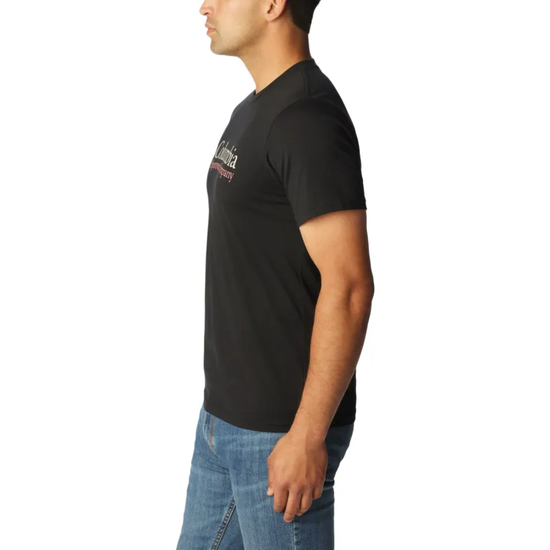 Columbia T Shirt Men's Black Vintage Logo-2