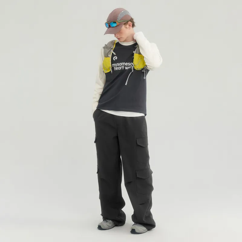 MYSAMESAME Casual Pants Unisex Dark Gray In Stock-4