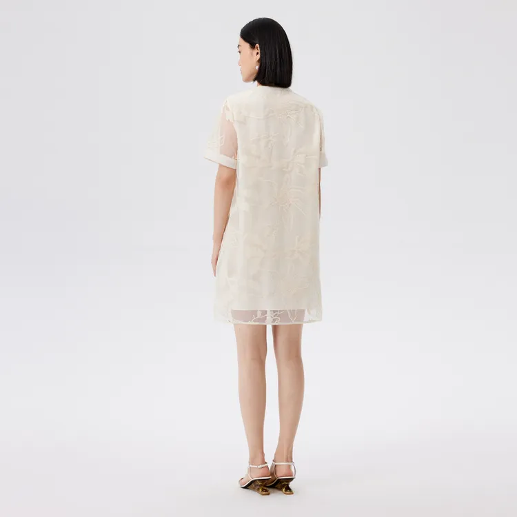 SHUIYUNJIAN Short Sleeved Dress Women's-5