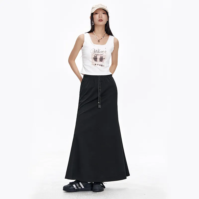 ELF SACK Skirt Set Women's Elegant Black-5