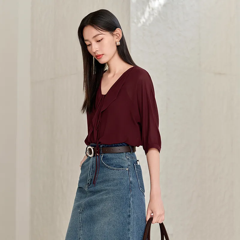 JZ. ANNAKRO Chiffon Shirt Women's-4