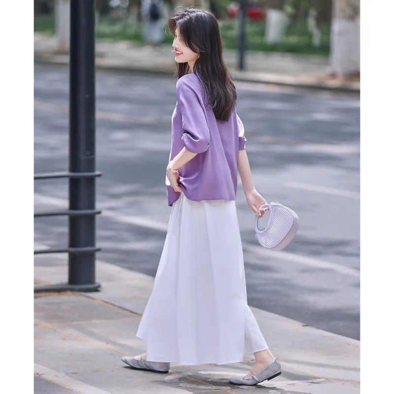 Still quiet Shirts Women's Purple-5