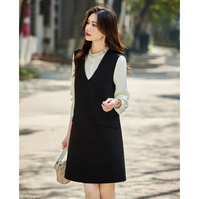 TERRE BLEUE Spring, Fall Sleeveless Dress Women's Black-2