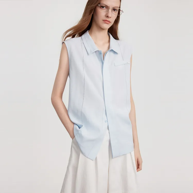 ELLE Shirts Women's Light Blue-2