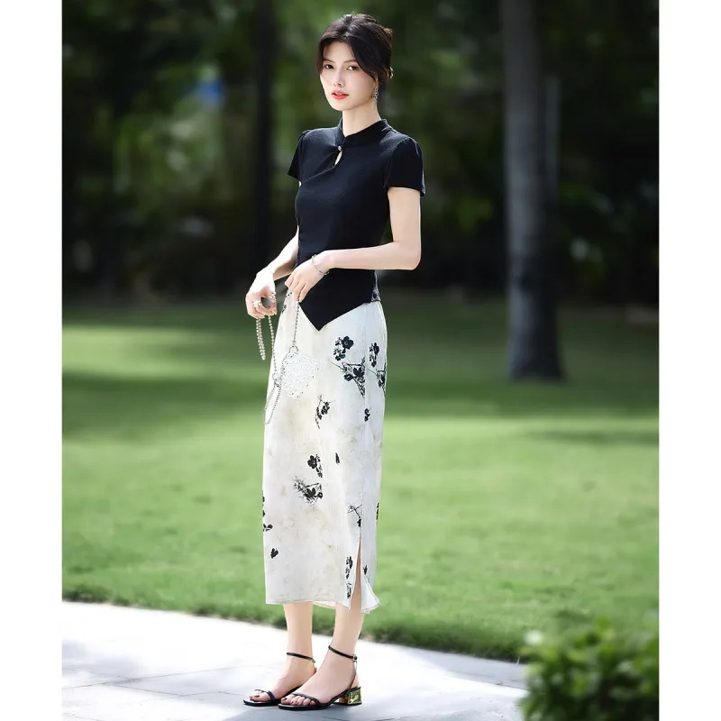 Still Quiet Casual Short Skirts Women's Elegant Green-3