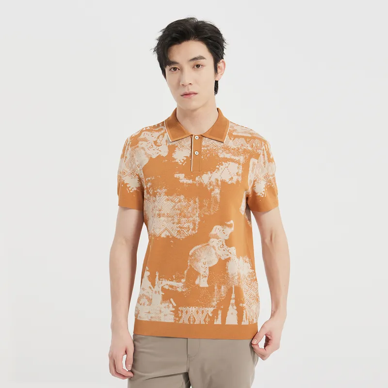 LESS IS MORE Polo Shirt Men's Orange Red-2