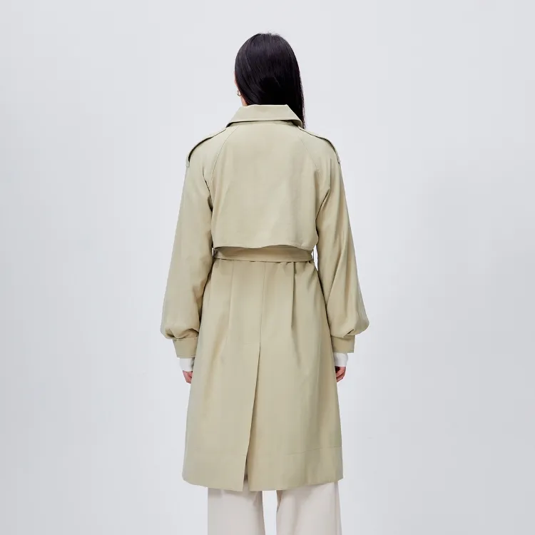 ONLY Trench Coats Women's C07 Green SLATE GREEN-3