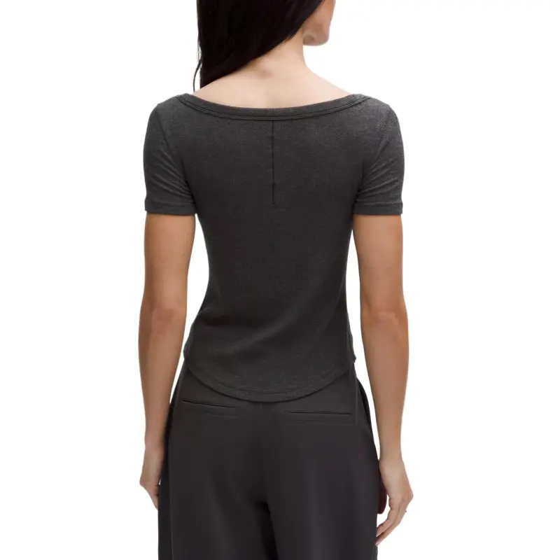 Lululemon Hold Tight Yoga T Shirt Women's Mixed Black/Variegated Black-1