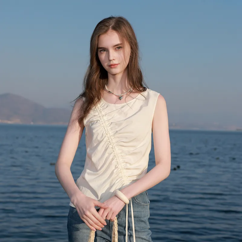 3COLOUR Chiffon Shirts Women's Pearl White-5