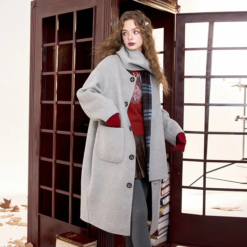 ELF SACK Coats Women's Vintage Blue Gray-2