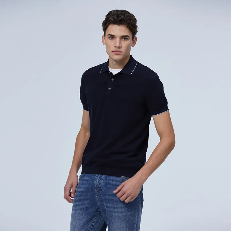 DIDIBOY T Shirts Men Navy Blue-3
