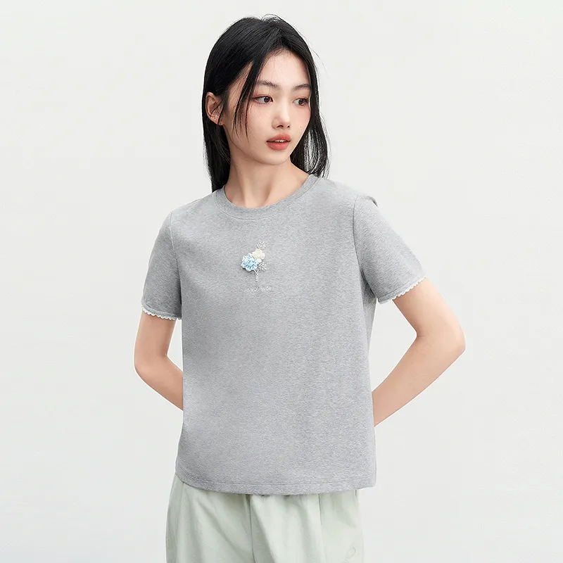 LEDIN T Shirt Women's Lunar Rock Gray-5