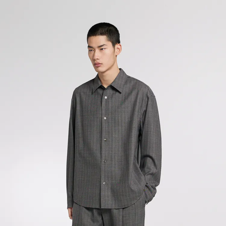 CROQUIS Shirts Unisex 966 Black Gray Stripes/Plaid-4