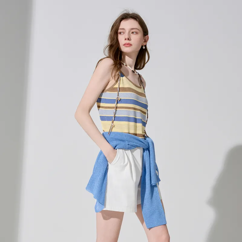 3COLOUR Knitwear Women's Glacier Blue Stripes-2