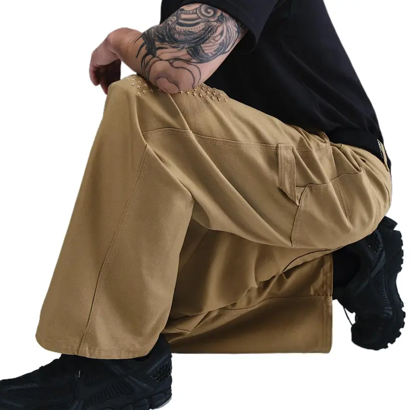 Nike SS25 Casual Pants Men's Brown Yellow-1