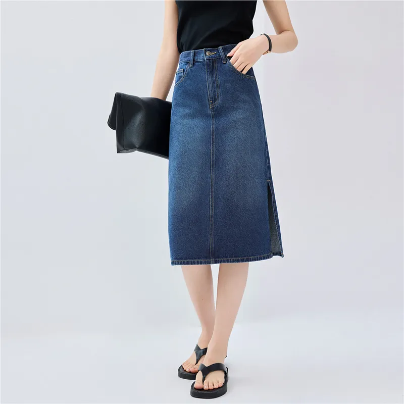 UNIQLO Denim Long Skirts Women's-9