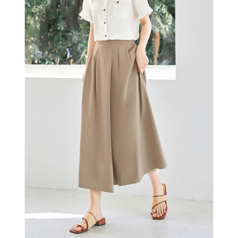 Like The Age Of Water Summer Casual Pants Loose Fit Women's Khaki-1