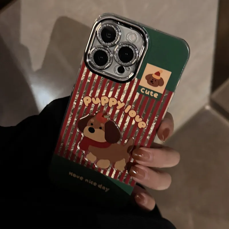 Cuttlefish Grid TPU Material Red Stripe Bacon Dog Phone Case Compatible With Apple 16/15/14/13/12/11-6
