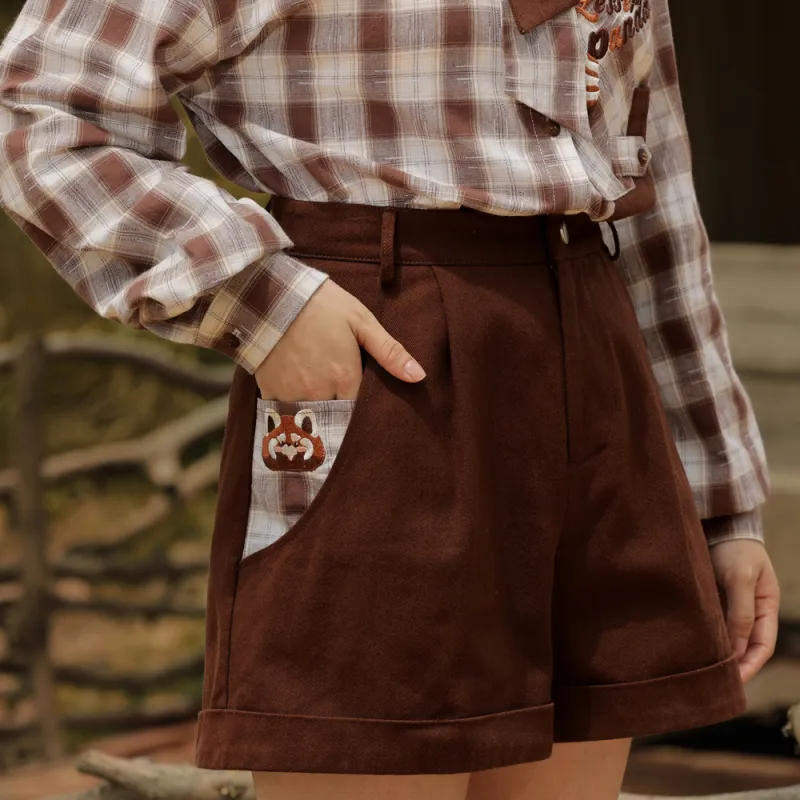 Snbl Casual Shorts Women's Dark Brown-2