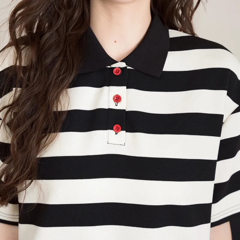 FAWENXIANGZI T Shirt Women's Black White-5