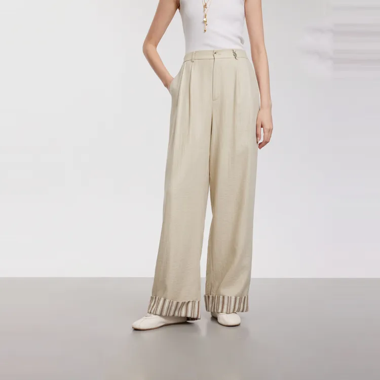 ELLE Casual Pants Women's Apricot-1