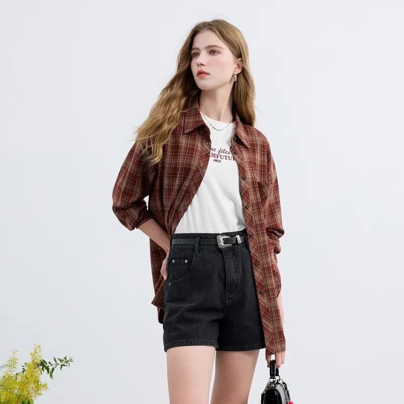 3COLOUR Denim Shorts Women's Raven-6