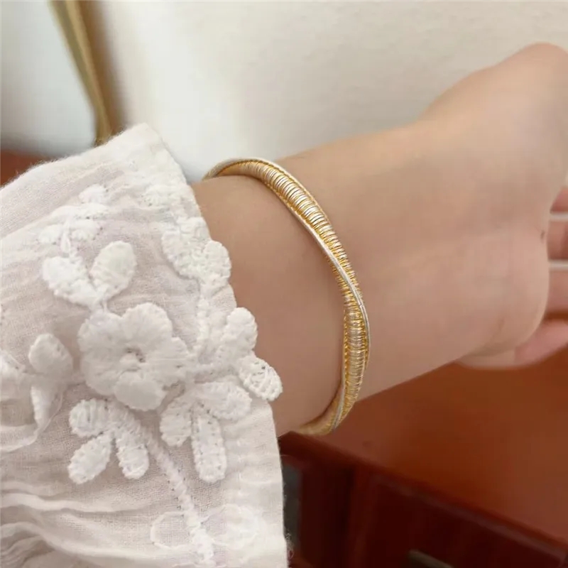 LIUXIN 999 Fine Silver Blessing And Blessing Bangle Women's-3