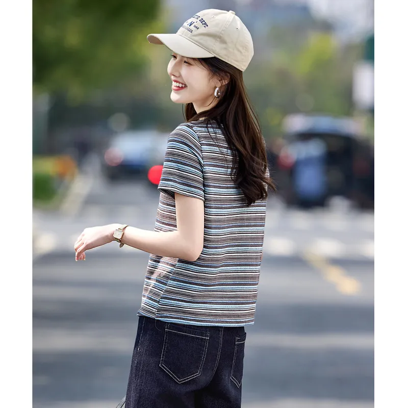 Still quiet T Shirts Women's Gray Blue-4