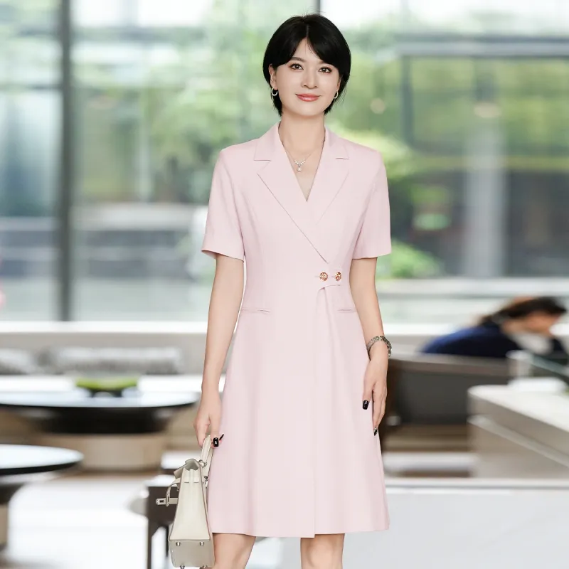 ONE SHALLOW Short Sleeved Dresses Women's Pink-4