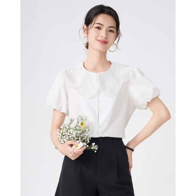 Love Elaine Summer Shirt Regular Women's White-0