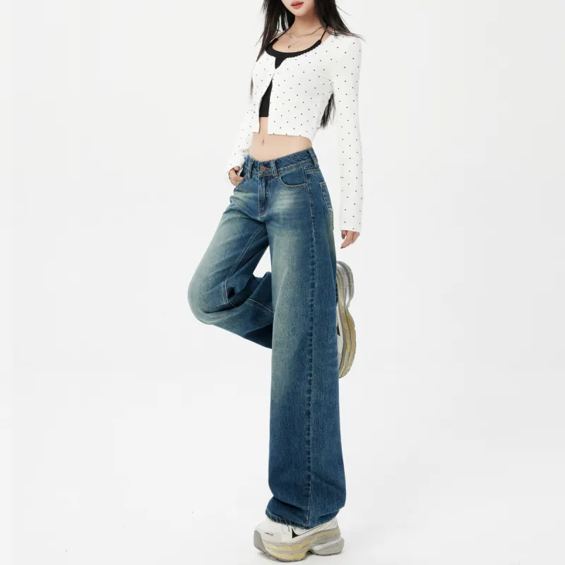 ZNZX Universal For All Seasons Jeans Loose Fit Unisex Vintage Blue-3
