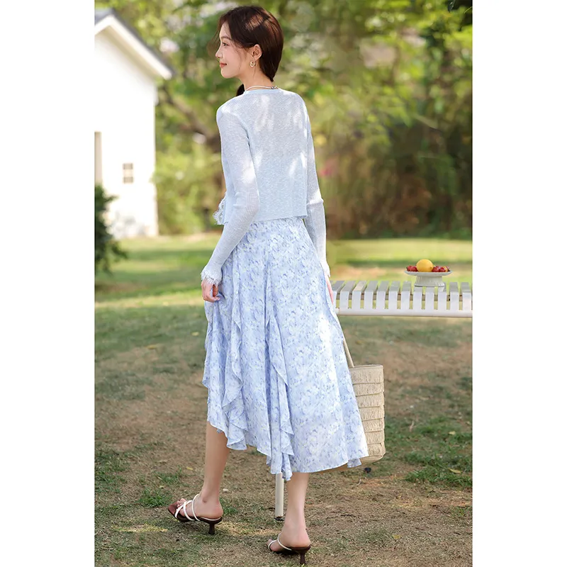 SENTUBILA Two Piece Skirt Sets Women's-4