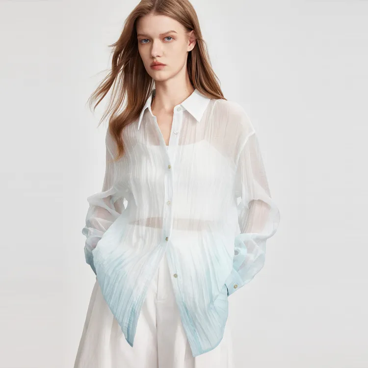ELLE Shirts Women's Light Blue-2