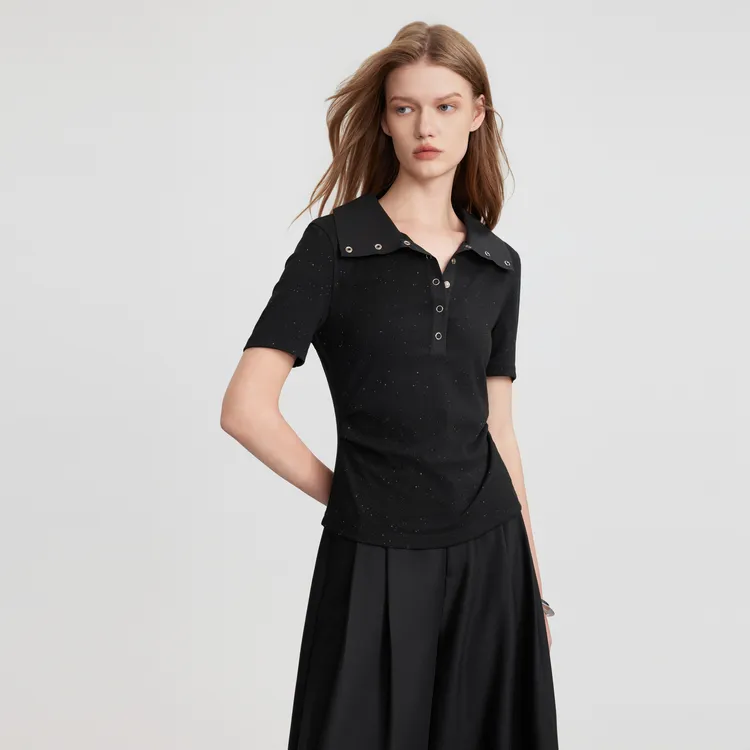 ELLE T Shirts Women's Black-6