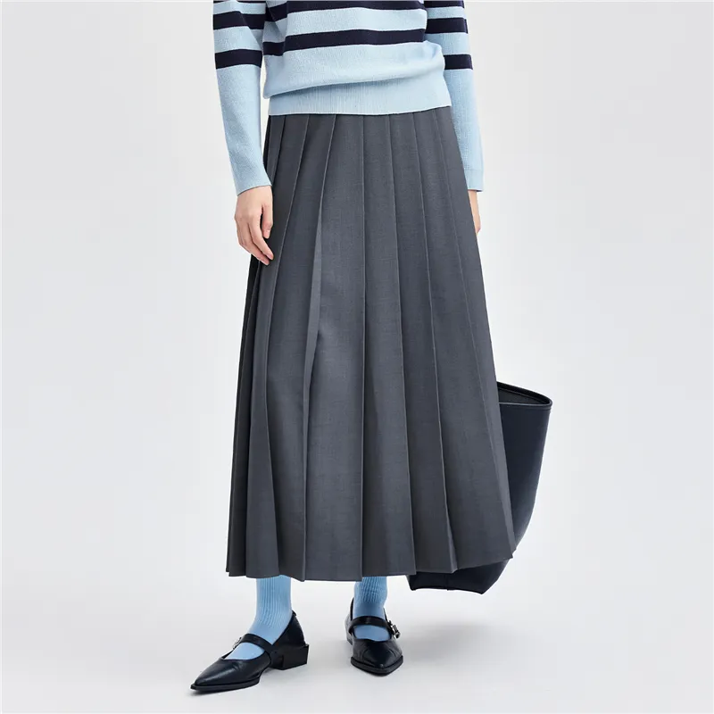 UNIQLO Casual Long Skirts Women's Stone Gray-4
