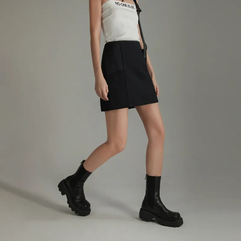 NO ONE ELSE Casual Short Skirts Women's Black-2