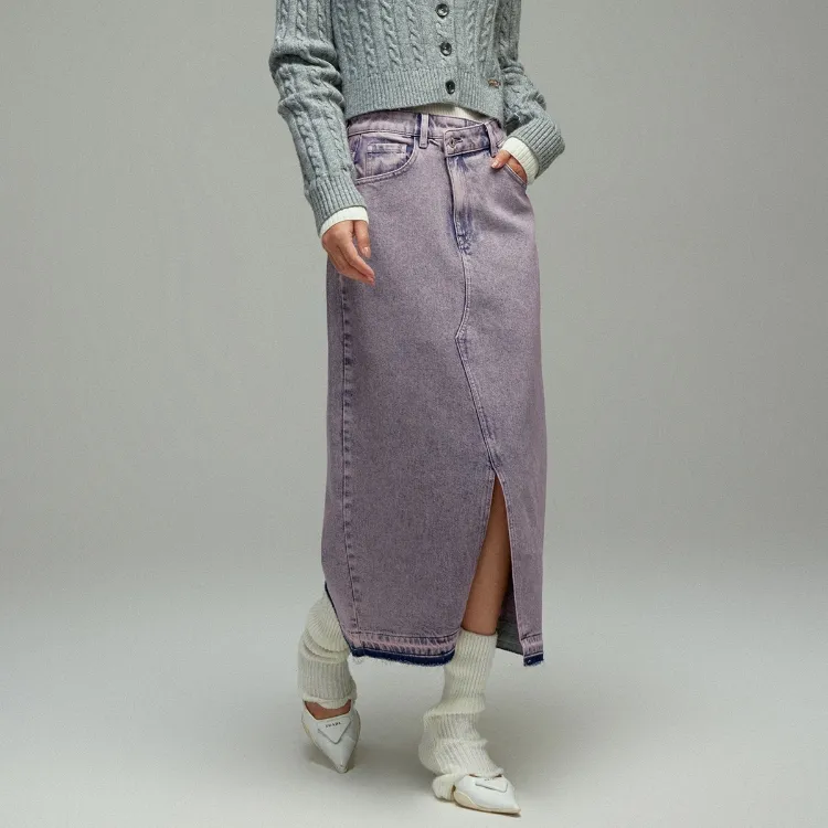 ONLY Denim Long Skirts Women's C27 Incense Pink-2