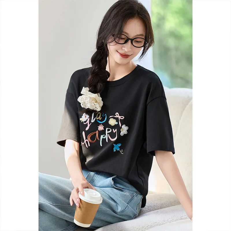 SENTUBILA Drop Shoulder Sleeve T Shirt Women's-24