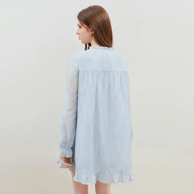 LEDIN Long Sleeved Dress Women's Ice Dew Blue-6