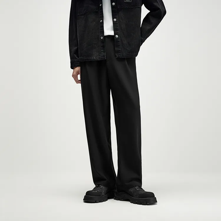 PEACEBIRD MEN Business Black Men's Suit Trouser With Casual Pants Men's-2