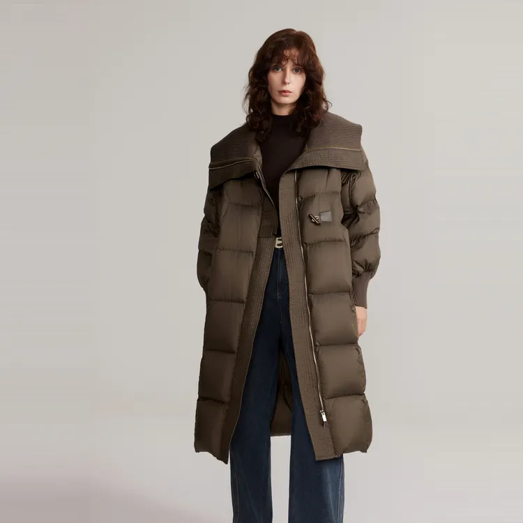 ELLE Down Jacket Women's Dark Brown-2