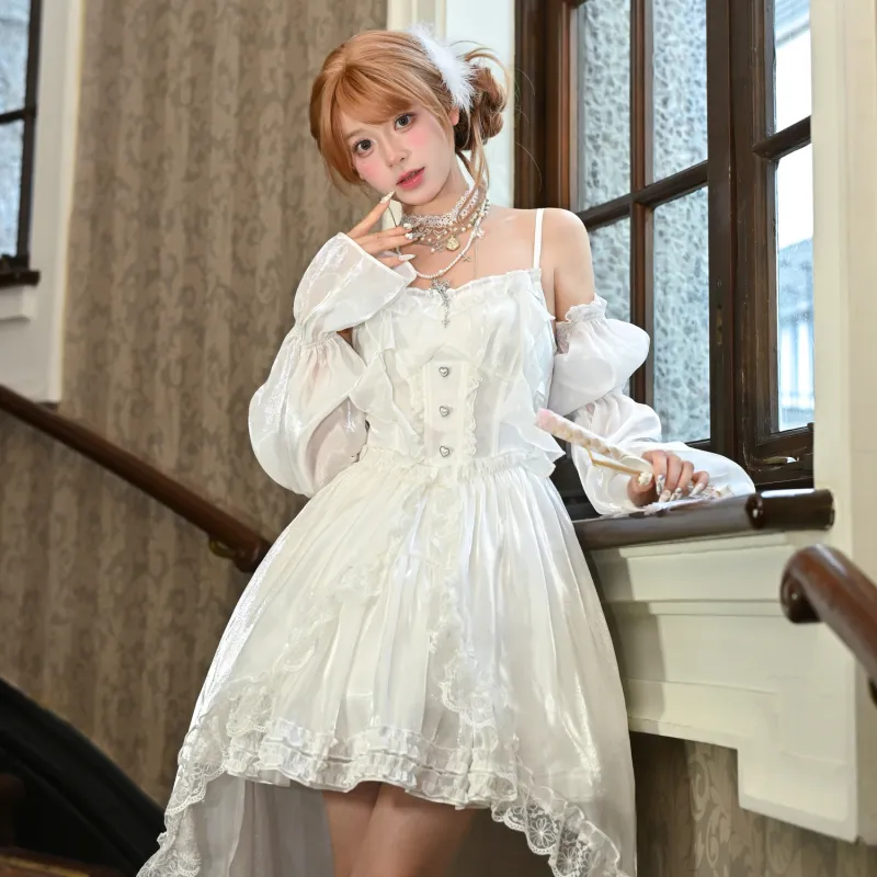 SNBL Slip Dresses Women's White-6