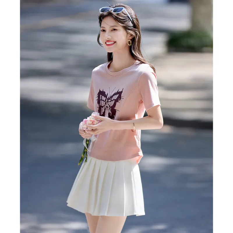 Still quiet T Shirts Women's Pink-2