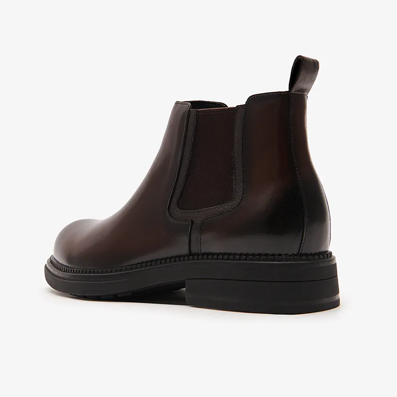 LE SAUNDA Chelsea Boots Men Black/Dark Coffee-2