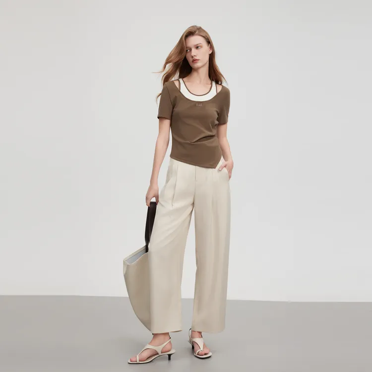ELLE Casual Pants Women's Khaki-3